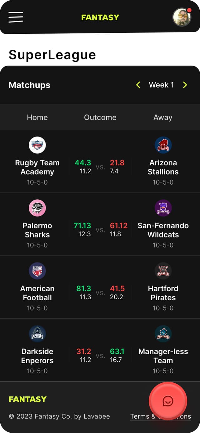 Matchups View